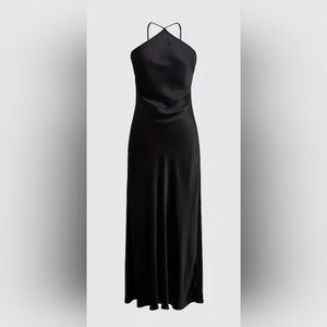 J.Crew Black Slip Dress in Luster Crepe